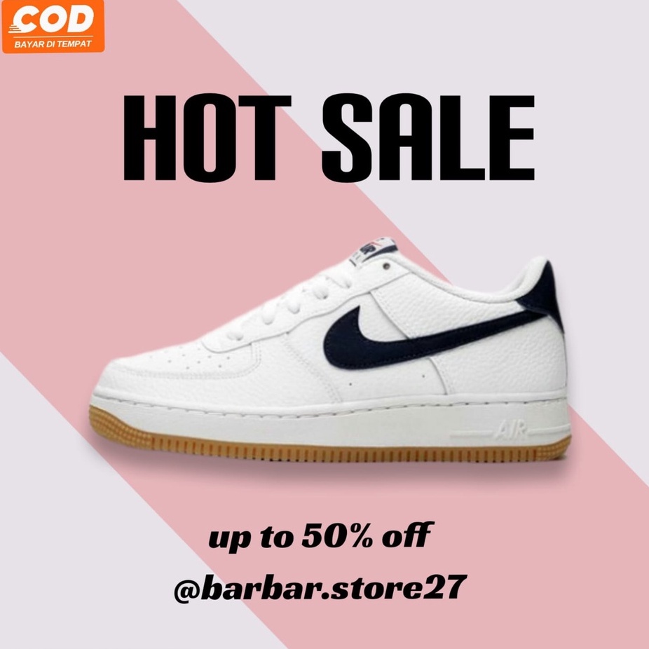 AIR FORCE 1 LOW GUM WHITE BLACK/BROWN SHOES/SEPATU SNEAKERS PRIA ORIGINAL INDONESIA