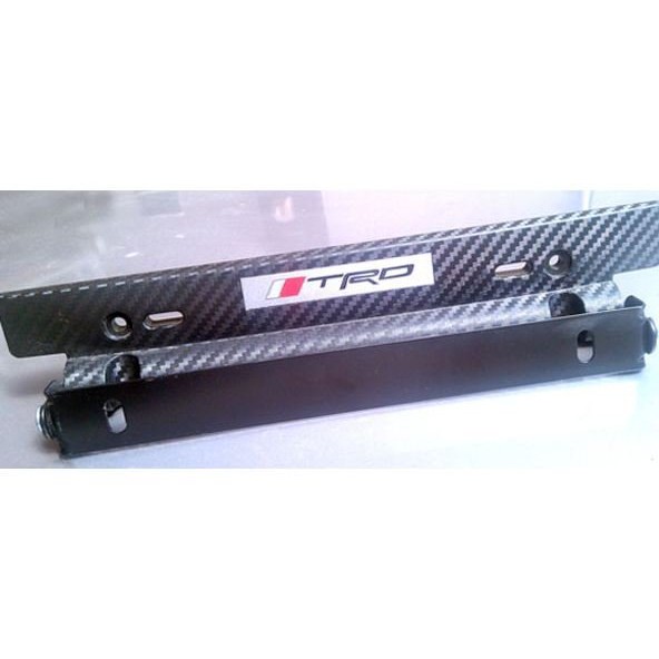 Dudukan Plat Nomor Carbon TRD Bendera Silver Tatakan Cover