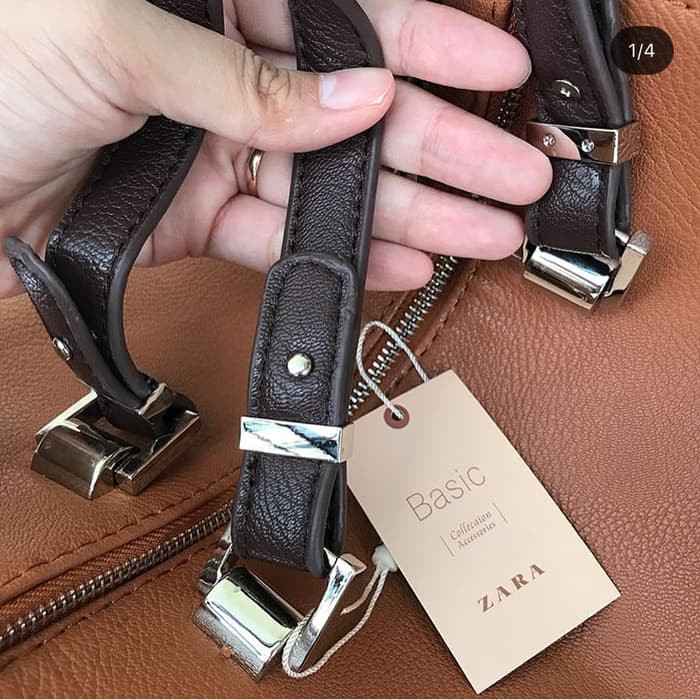TAS  tas zara office original 100%,tas zara speedy 100% ori,suplier tangan1 - Cokelat Tua  IWAZAH O