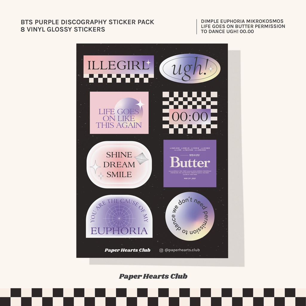 

BTS Purple Discography Sticker Pack A5