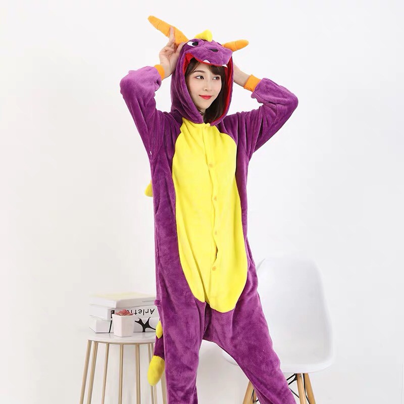 BONEKA KOSTUM ONESIE GODZILLA DINOSAURUS MONSTER DINO PIYAMA COSPLAY