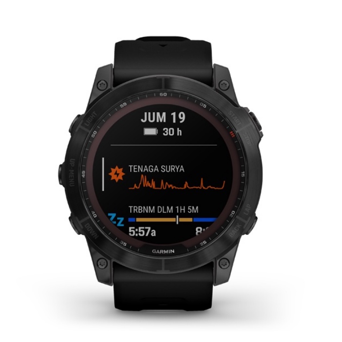 Garmin Fenix 7X Shapire Solar Black Titanium With Black Silicone Band Garmin Fenix 7 X Garansi Resmi 2 Tahun