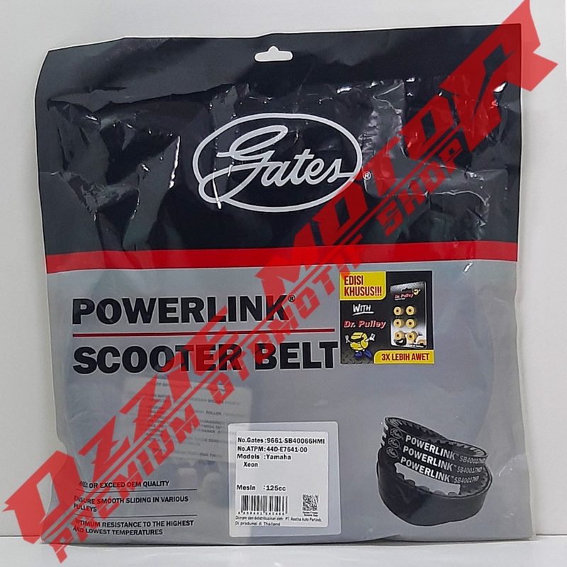 VAN BELT GATES VANBELT V BELT VBELT V-BELT GATES POWERLINK YAMAHA XEON 125 (44D) SET ROLLER DR PULLEY 10GRAM