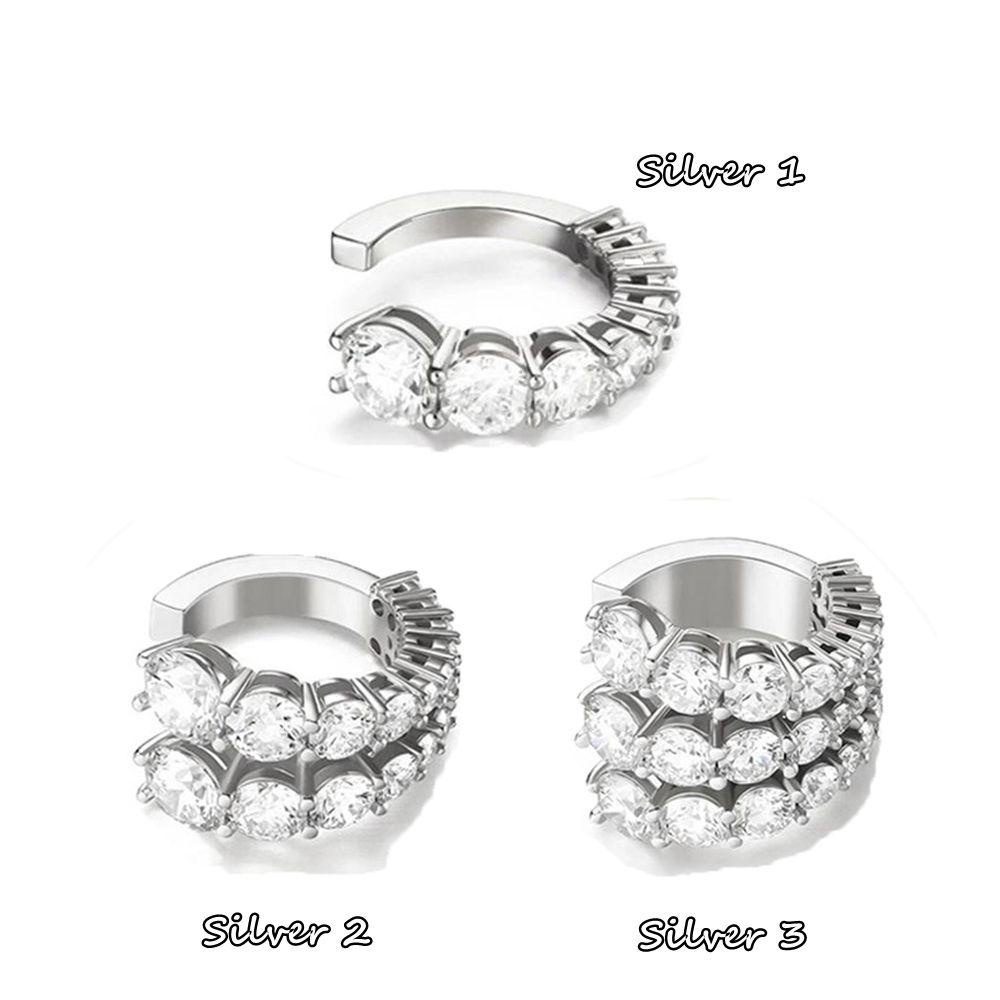 Lily CZ Cuff Earrings Aksesoris Pesta Tanpa Tindik Zirkon Manset Telinga