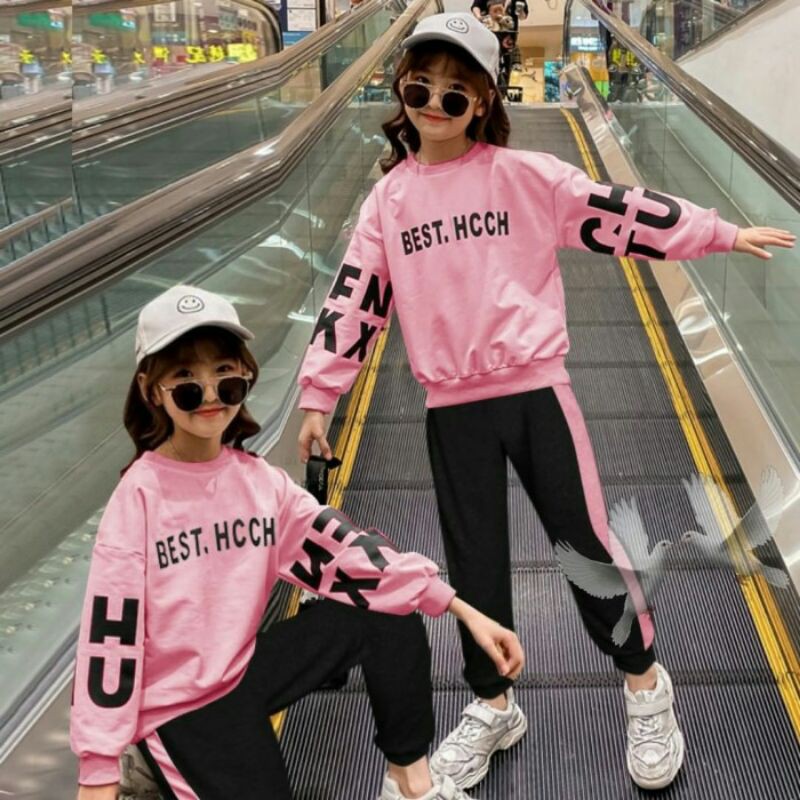 Baju Anak Korea Umur 9 -10Tahun TK Set Stelan SetelanCewek Baju Perempuan Murah Import Cewek Usia ld