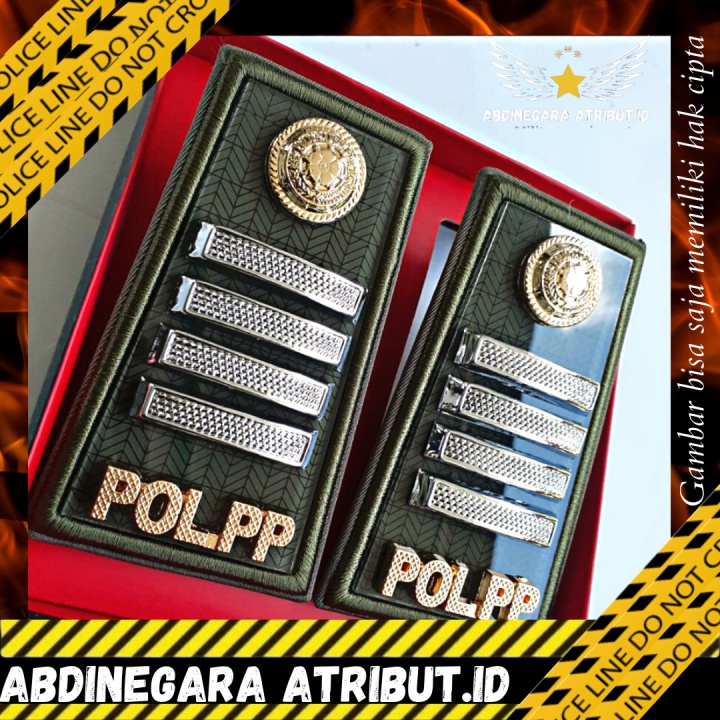 

Pangkat SATPOL PP PDH 2D Mika Kilap Glossy Lis Hijau Cod Perlengkapan Abdinegara Atribut