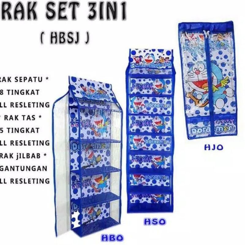 HEMAT RAK GANTUNG SET 3 IN 1 Rak Sepatu ,rak tas dan rak hijab rak gantung murah rak ras rak sepatu