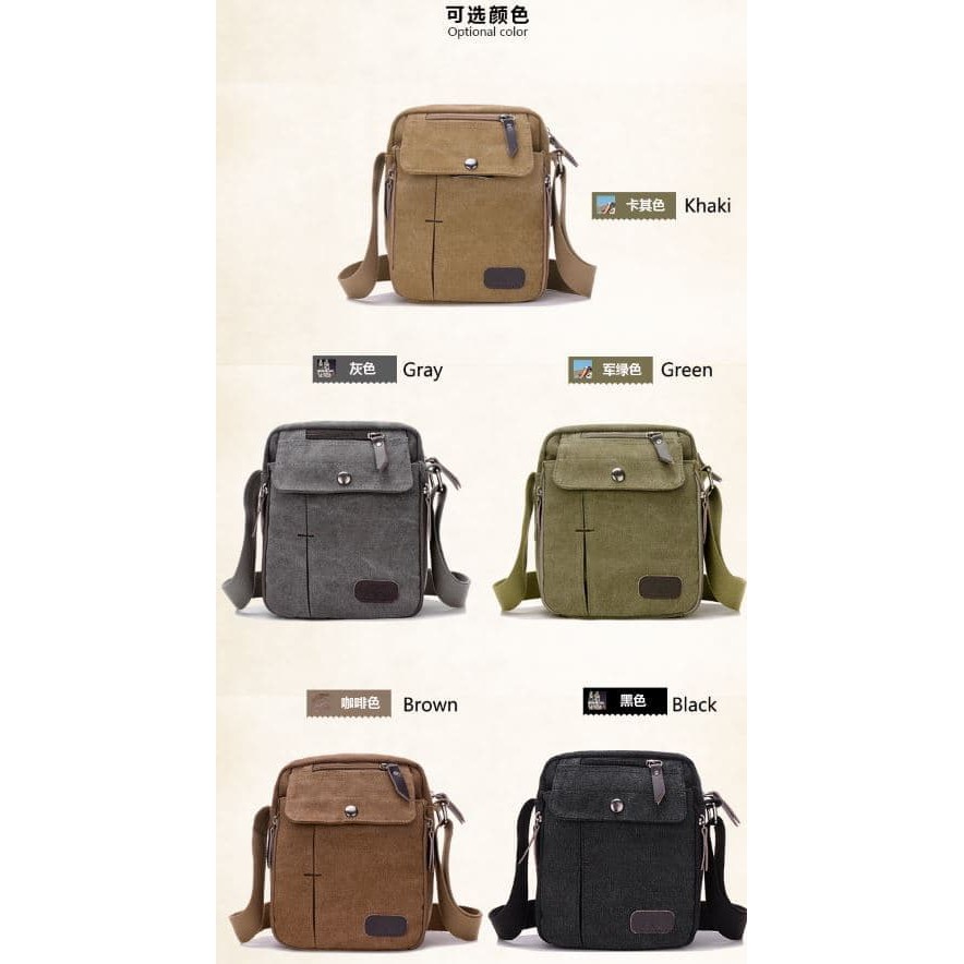 Heldig Medan - Bigmo Nara Navy Small Size Sling Bag | Tas Selempa ST297 Tas Selempang Kanvas Pria /S