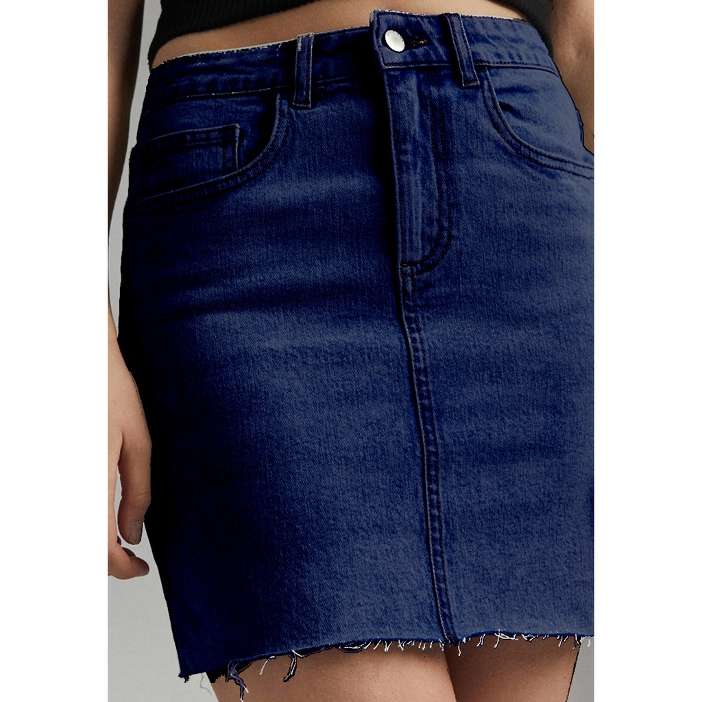 Dazina Skirt Denim Rok Pendek Jeans Wanita Navy