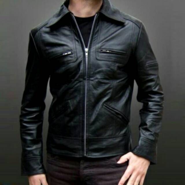 JAKET KULIT DOMBA PRIA BERKERAH