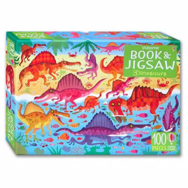 Usborne Picture Puzzle Book and Jigsaw 100 pieces Dinosaurs Dino Dinosaurus