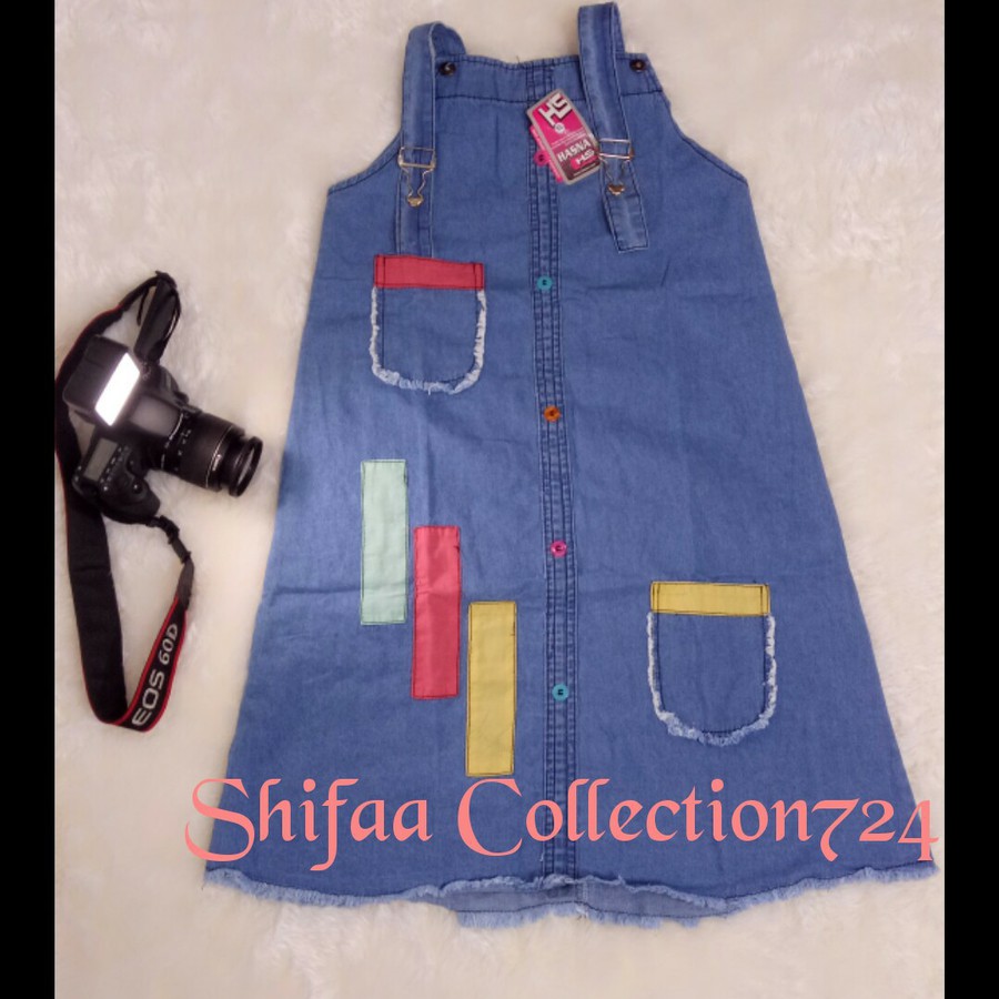 Baju Kodok Jeans Anak Perempuan / Baju Overall Anak Tanggung  (13-15 thn)