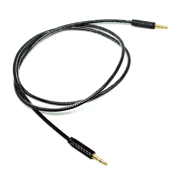 Kabel AUX 3.5mm HiFi 1 Meter Audio Mobil Laptop - Black