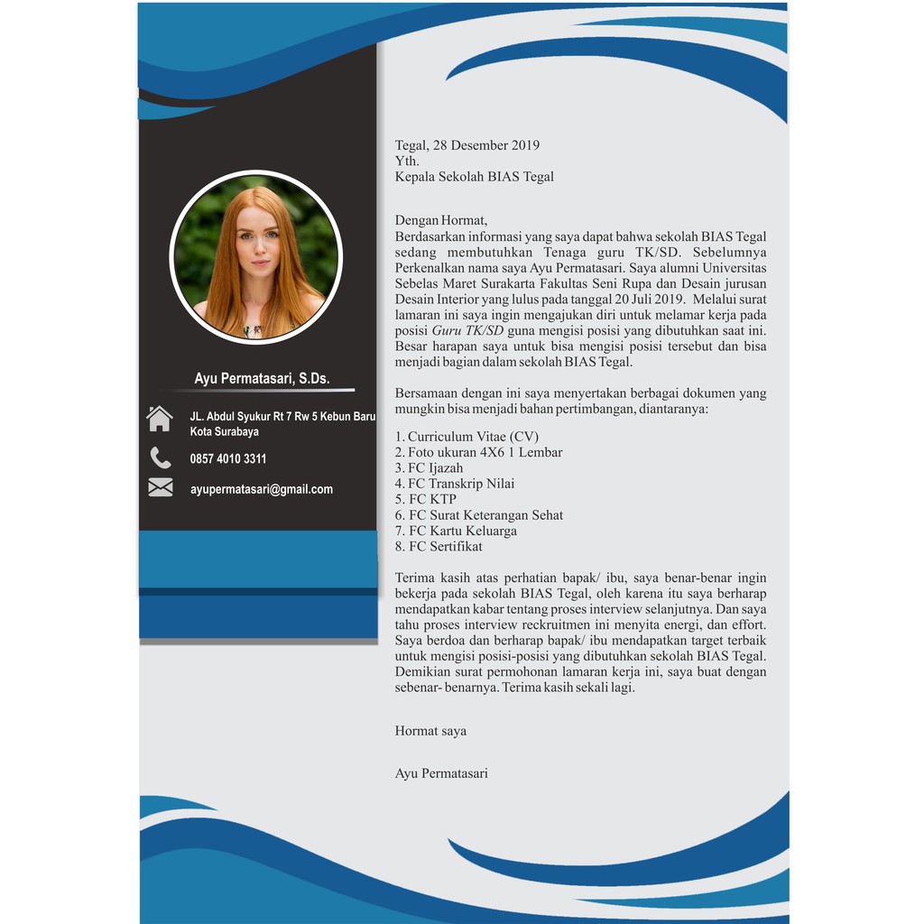 

Desain Surat Lamaran Kerja (Soft File Ms. Word/JPEG/PDF)