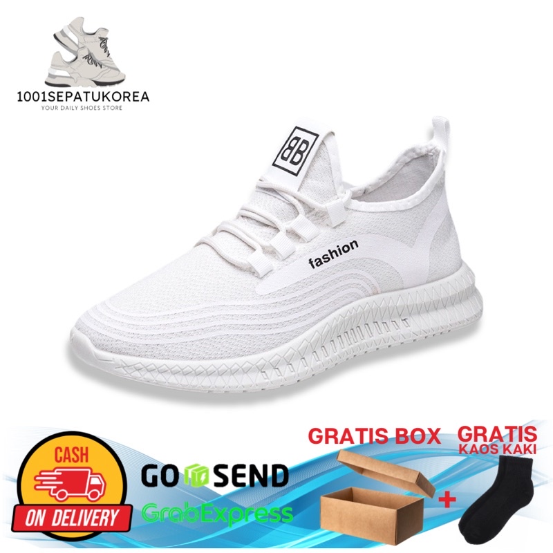 1001 IMPORT SEPATU SNEAKERS PRIA LUXURY + BOX DAN KAOS KAKI !!! - 2 WARNA