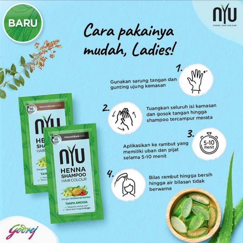 NYU HENNA SHAMPOO SACHET PEWARNA RAMBUT