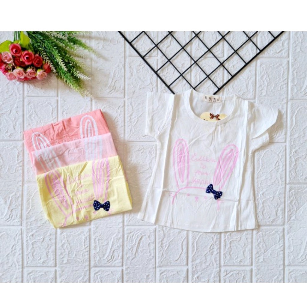 Paket 4 Pics Kaos Anak Bayi Perempuan Umur 3 Bulan - 3 Tahun Kaos Anak Import Premium