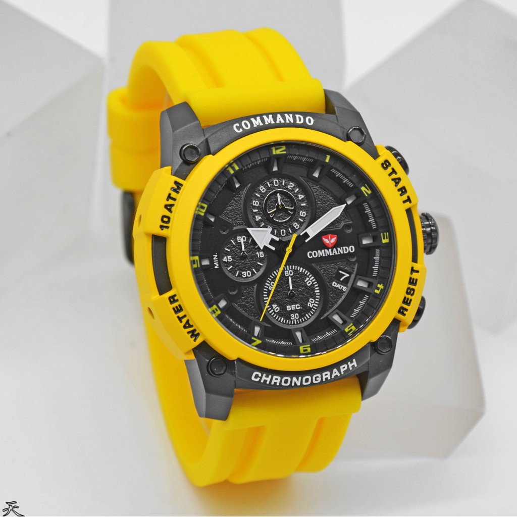 Commando C7004M Jam Tangan Pria Chronograph Original Rubber Strap