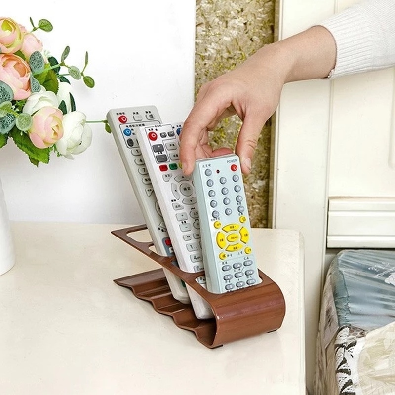 [Home Appliance Remote Control Stand Holder ][Practical Wrinkled 4 Section Storage Rack][ Available Home Storage Rack Tools]