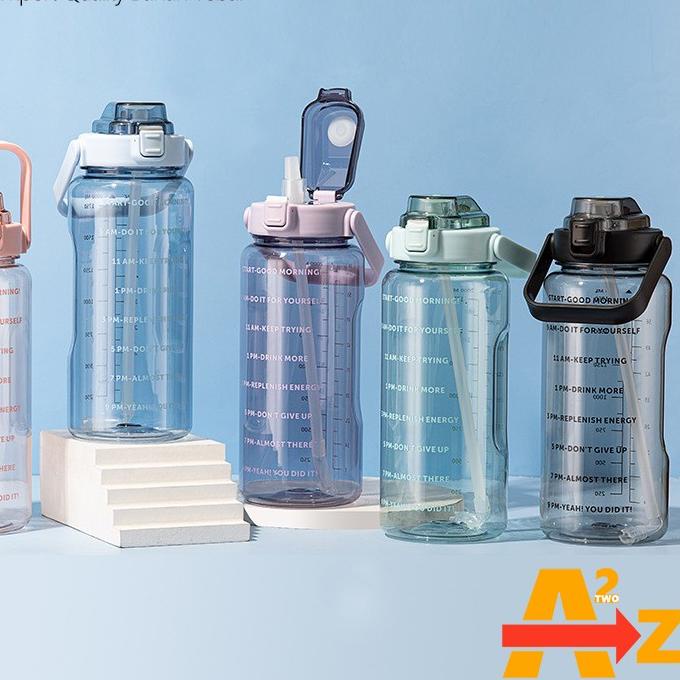 ← Botol Minum Motivasi Bening 2000ml Transparant Motivation Bottle 2 L ✶
