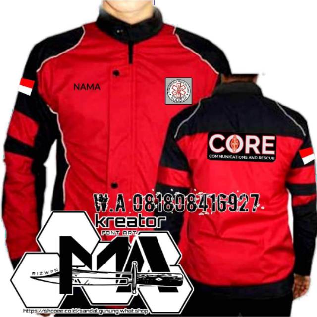 best seller/hot promo/gratis ongkir/Jaket taslan merah anti air /orari/core