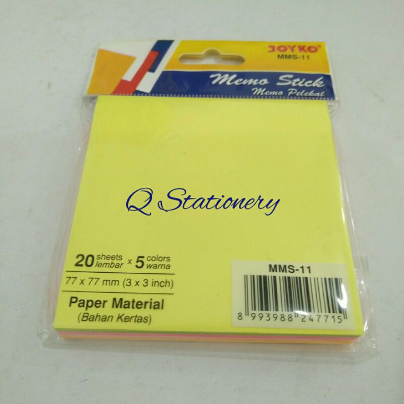 

Memo stick/ sticky notes/ memo warna warni Joyko MMS 11