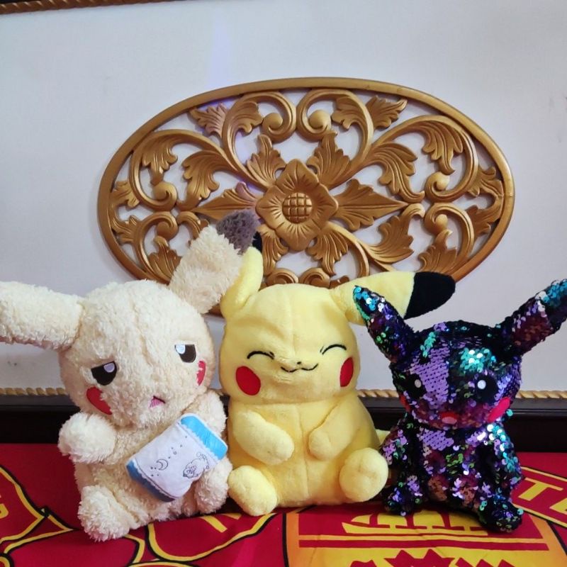 Boneka Pokemon Rare, pikachu bulu, tas pikachu, Kucing mermaid