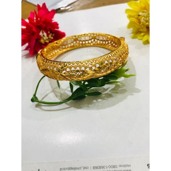 GELANG TANGAN WANITA BANGKOK BESAR LAPIS EMAS 24 K MOTIF DAN BENTUK NYA PILIHAN MEWAH ELEGAN