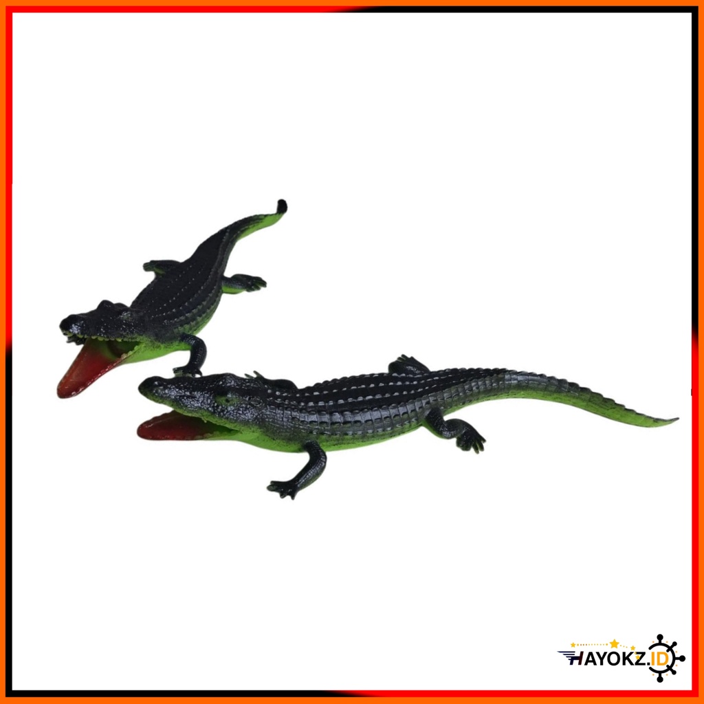Mainan Reptil Buaya Karet  Bunyi Cit - Cit