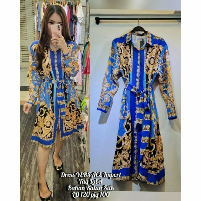 Dress Wanita Versage Katun Silk Import