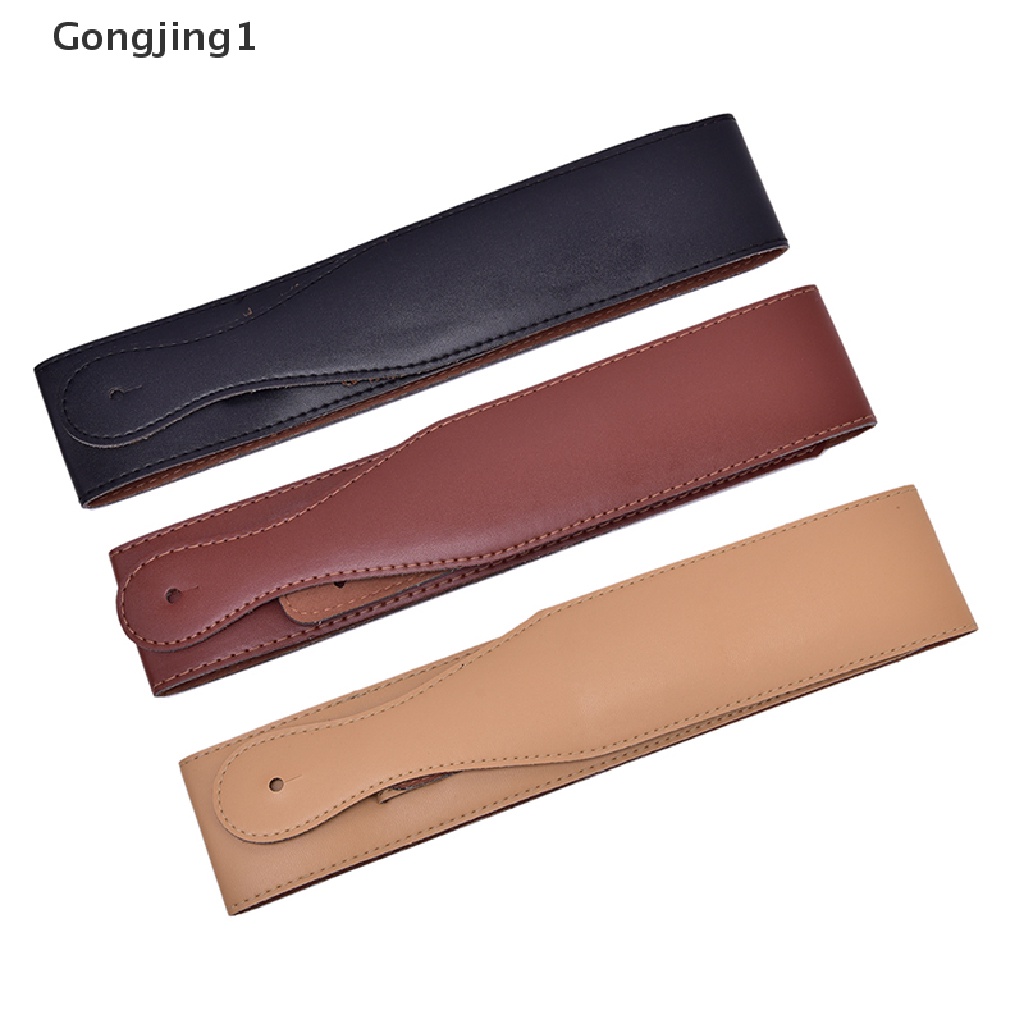 Gongjing1 Strap Adjustable Bahan Kulit Tebal Lembut Warna Coklat Untuk Gitar Akustik / Elektrik / Bass