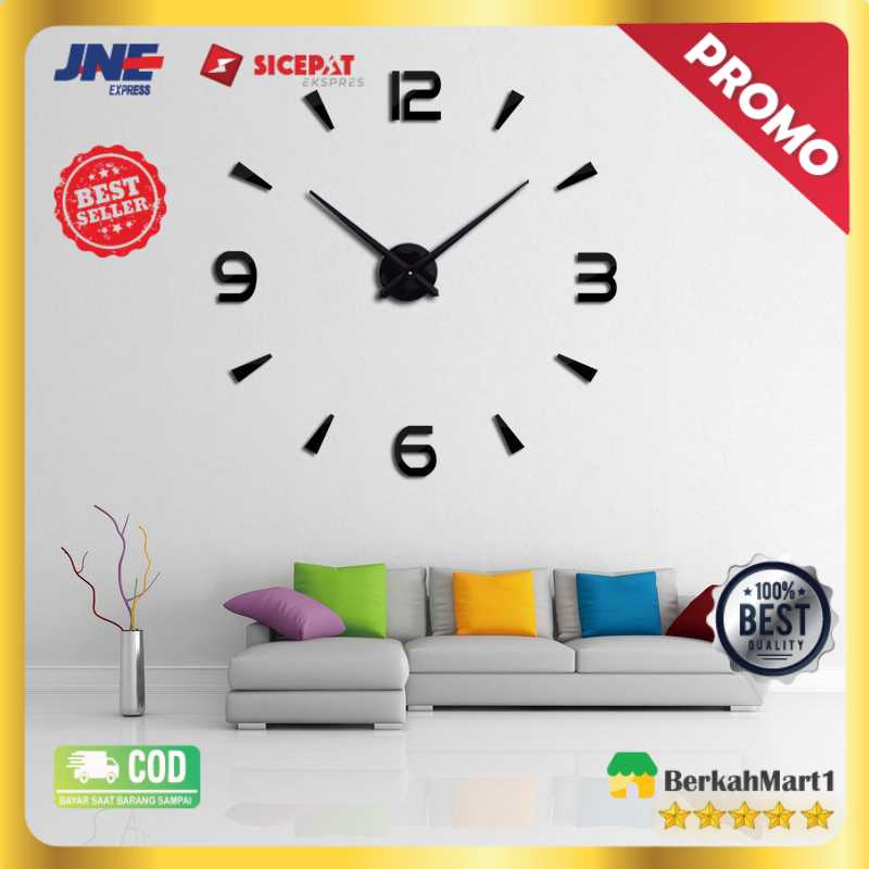 Taffware Jam Dinding Besar DIY Giant Wall Clock Quartz 80-130cm