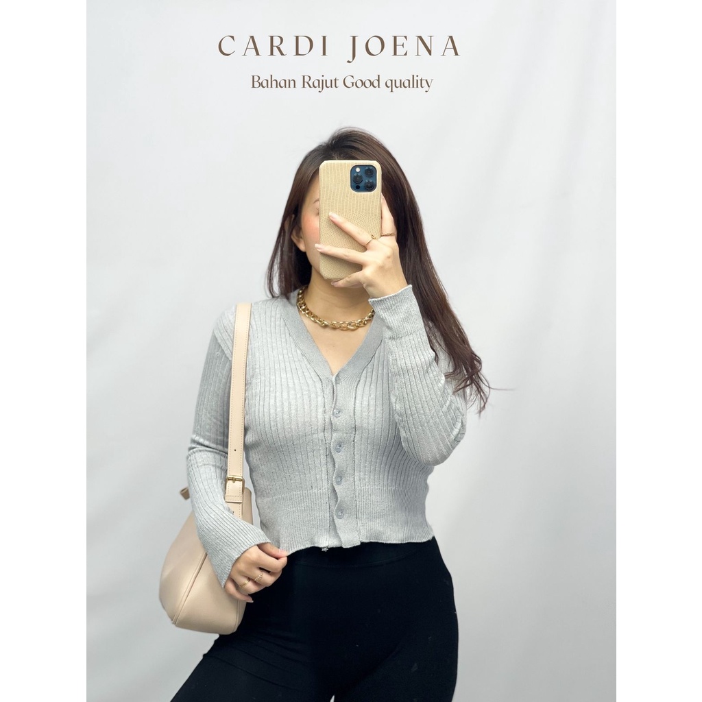 Basic id fashion Cardigan wanita rajut premium  rajut joena