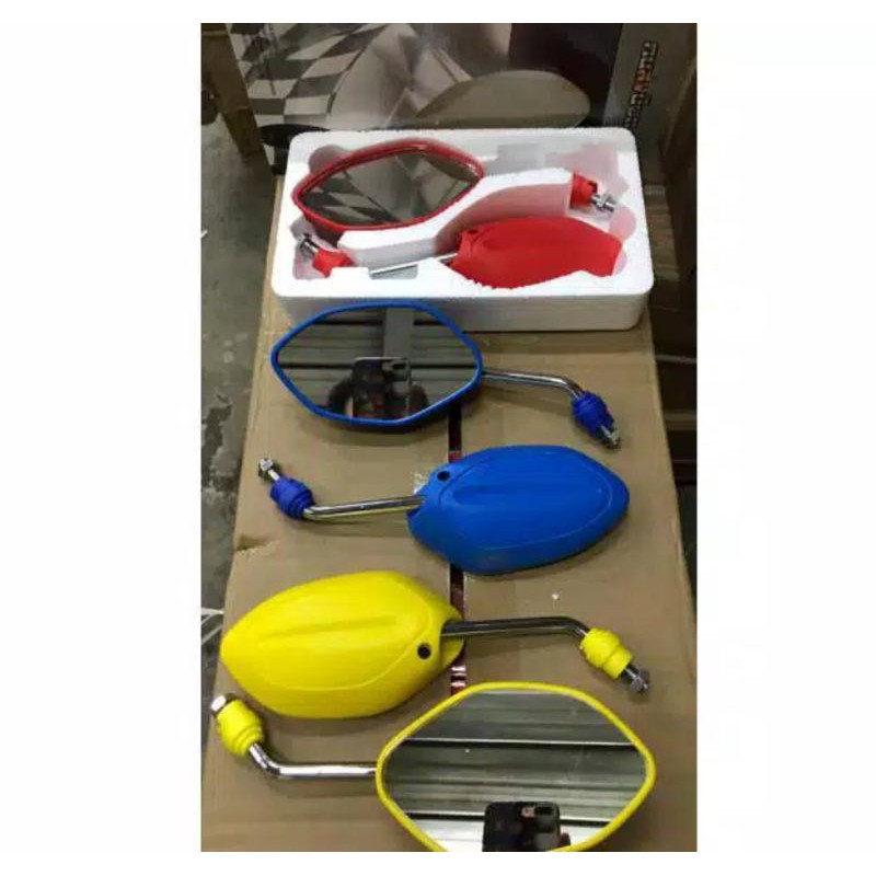 spion beat Vario Supra PCX spion motor Honda warna biru merah dan kuning spion variasi terbaru