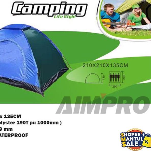 AIMPRO Tenda HUNTER Kapasitas 4-5 Orang Waterproof - Tenda Camping - Tenda Single Layer