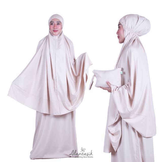 Alantasik - Mukena Viral Yurie / Mukena murah Polos Super Silky telekung Jumbo R.12