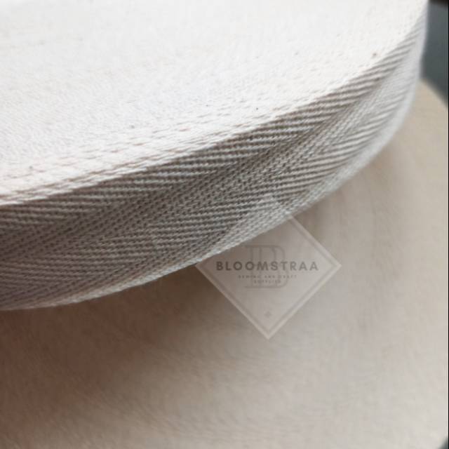 Roll Twill Tape Cotton Tipis 25mm 50yard Bisban Katun 2,5cm Pelipit 25 mm veterban piterban 2.5cm