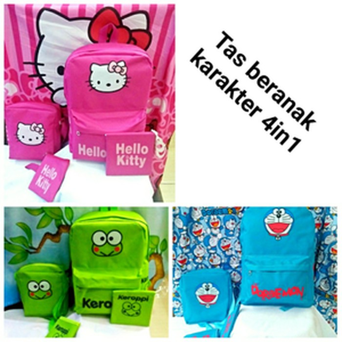 Flash Deal Tas Beranak Karakter 4In1 Tas Ransel 4In1 Tas Backpack 4 In 1 Fashion Anak - Aksesoris