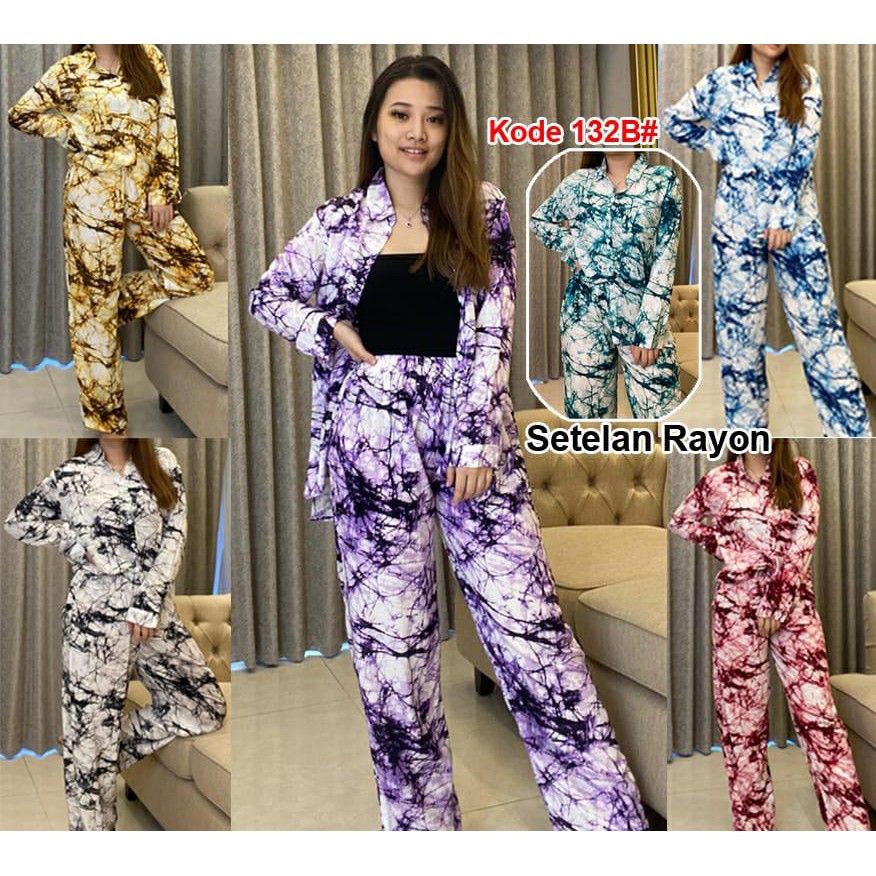 Kemeja Tie Dye Marble Rayon/ Fashion style/ fashion wanita JessicaCollection 132B#