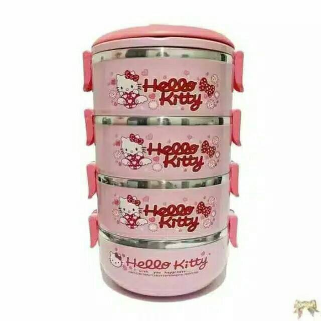 marvelashop Rantang 4 Susun Karakter Hellokitty Doraemon Minion