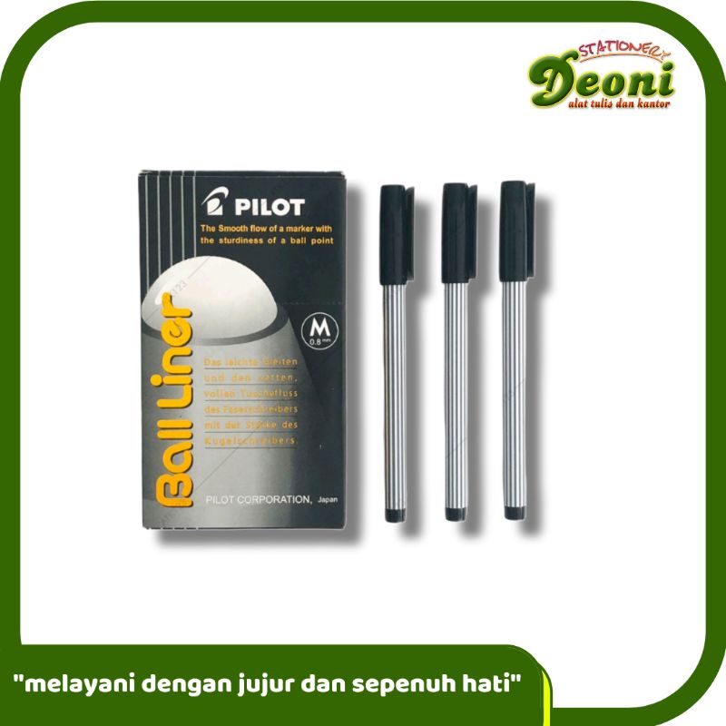 

Pilot Ballpoint Balliner 0.8mm Hitam / Bollpoint Tanda Tangan (1 Lusin / 12pcs)