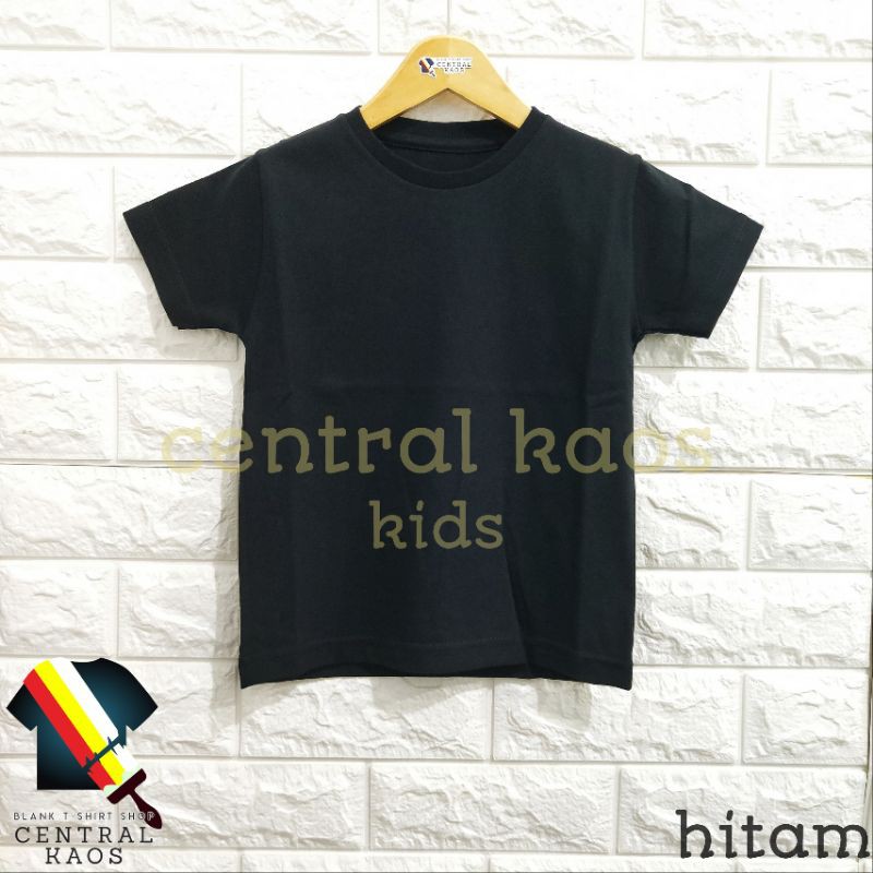KAOS POLOS / BAJU POLOS anak-anak HITAM Cotton Combed 30s Premium
