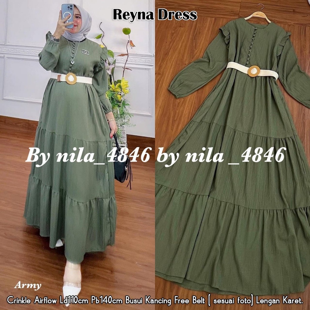 REYNA DRESS MAXI WANITA FREE BELT