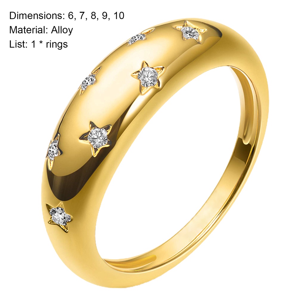 Hu Hu Hu Hu Hu Alat Bantu Pasang Kacamata♡ Cincin Tunangan Stylish Motif Bintang Bahan Alloy Untuk Wanita