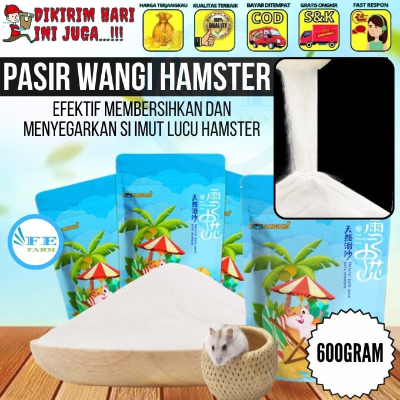 Pasir Wangi Hamster Sand Bath - Kebutuhan Kandang Hamster