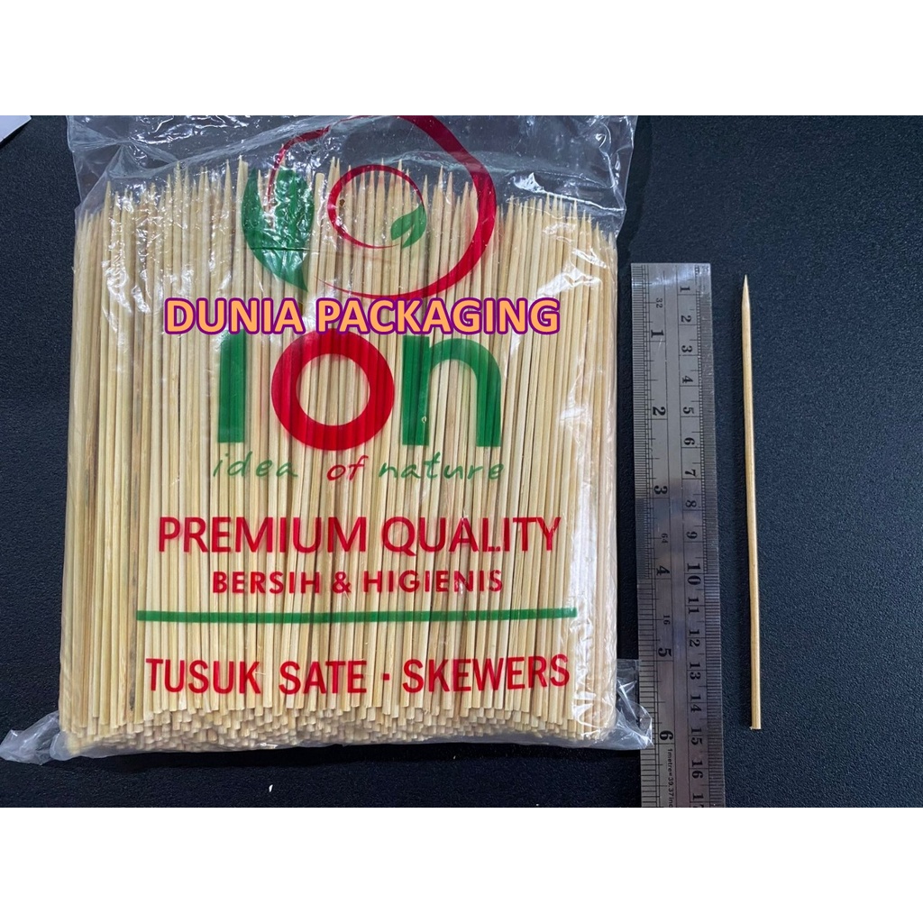 Tusuk Sate Bambu Pendek 15cm ION Import Halus Bersih Pack MEDAN