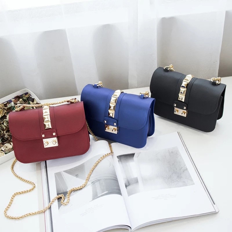 Tas Jelly Matte Diamond tas Selempang Wanita Import slingbag tas cewek Valentino Rockstar