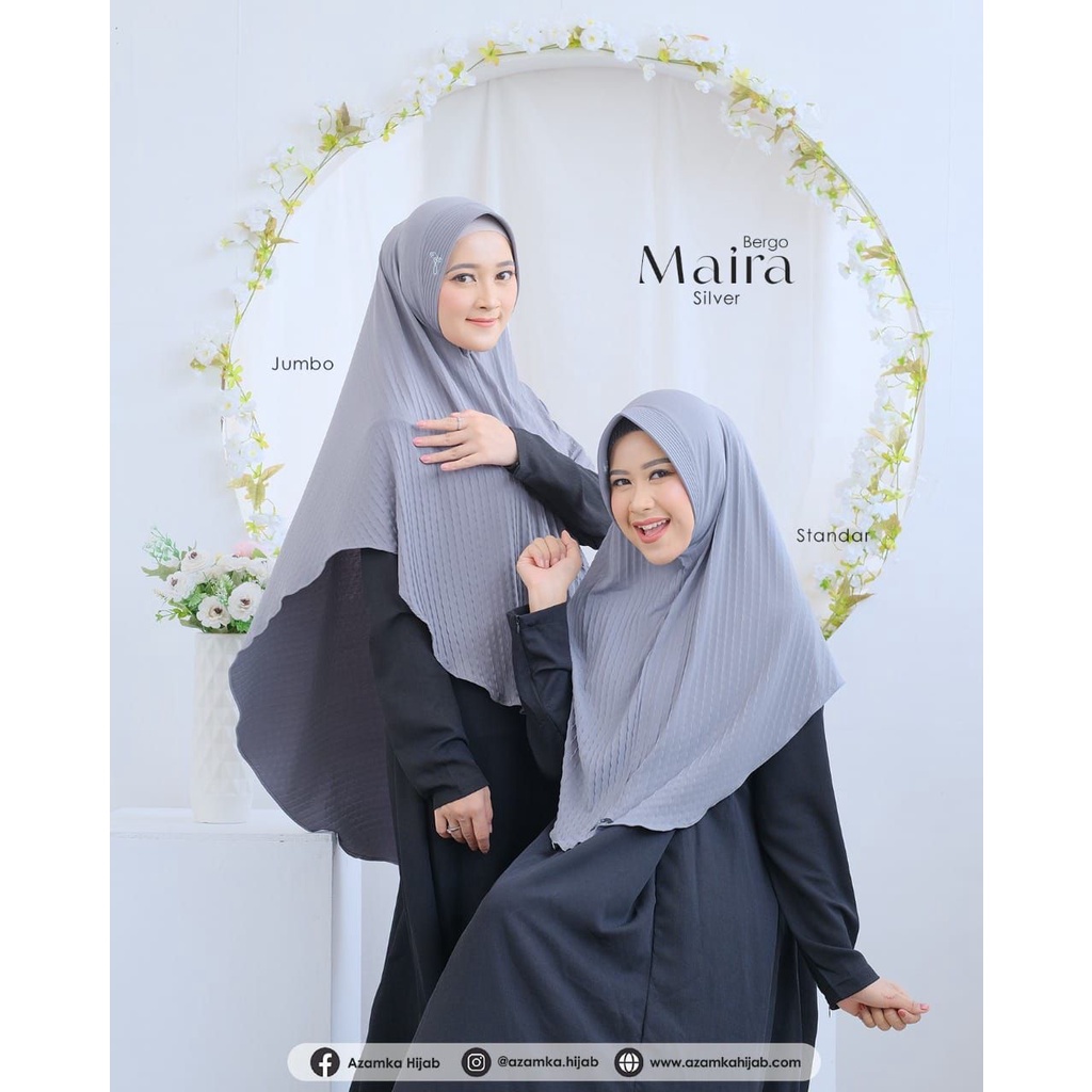 Maira Jilbab Jumbo Azamka Bergo Instan Jersey Hijab Plisket Cantik Model Simpel