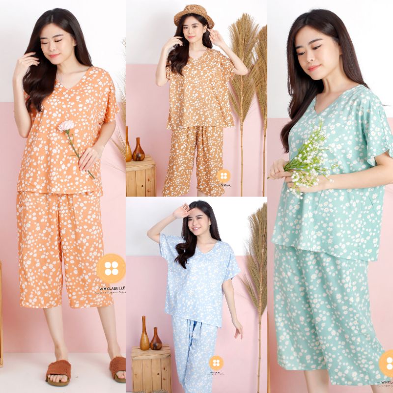 Baju tidur homewear super premium rayon 7/8-1