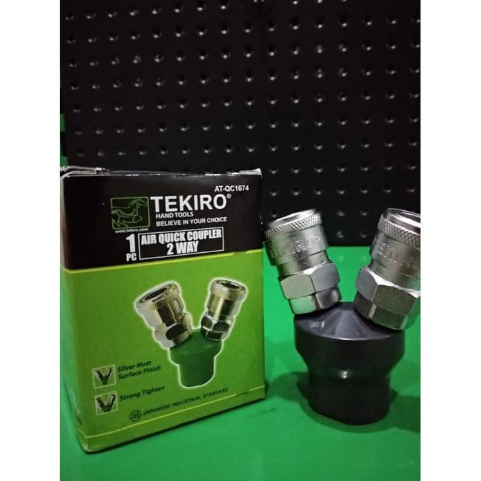 TEKIRO Nepel Selang Angin Cabang Dua - 2 Way Air Quick Coupler